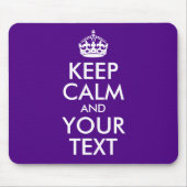 Einfärben und Weiß Behaltend Ruhe und Ihr Text Mousepad (Vorne)