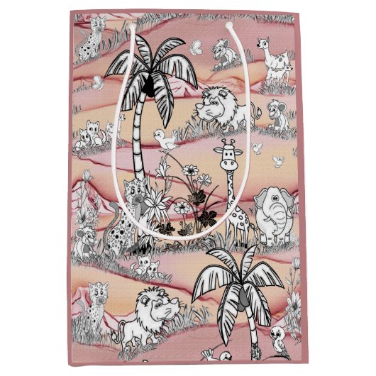 Einfärben zeichnend Kunst Mittlere Geschenktüte (Vorderseite)