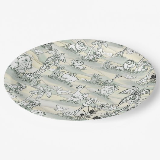 Einfärben zeichnend Kunst Pappteller (Schrägansicht)