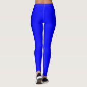 Einfarbig Blau Leggings (Rückseite)