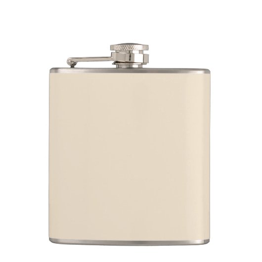 Einfarbig einfaches Champagner-Beige Flachmann (Vorderseite)