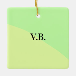 Einfarbig einfaches Namens-Text-Monogramm gelb g Keramikornament