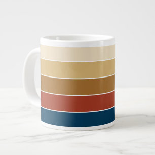 Einfarbig Gestreift Warme Herbstfarben Jumbo-Tasse