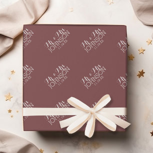Einfarbig Marsala - Hochzeitsgeschenke für Mr & Mr Geschenkpapier