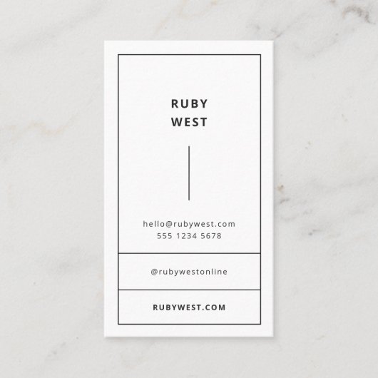 einfarbig Modernes Minimalistisch Schwarz und Weiß Visitenkarte (Vorderseite)