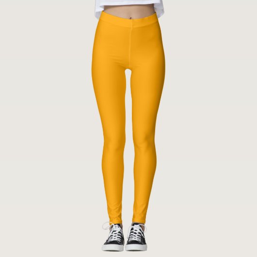Einfarbig Orange Leggings (Vorderseite)
