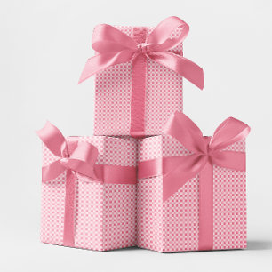 Einfarbig Rosa Kleine Gingham-Prüfung Geschenkpapier