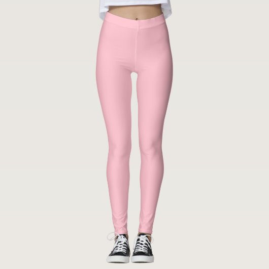 Einfarbig Rosa Leggings (Vorderseite)