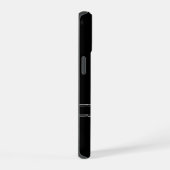 Einfarbig Schwarz mit Monogramm iPhone 15 Hülle (Rechte Seite)