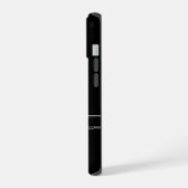 Einfarbig Schwarz mit Monogramm iPhone 15 Hülle (Linke Seite)