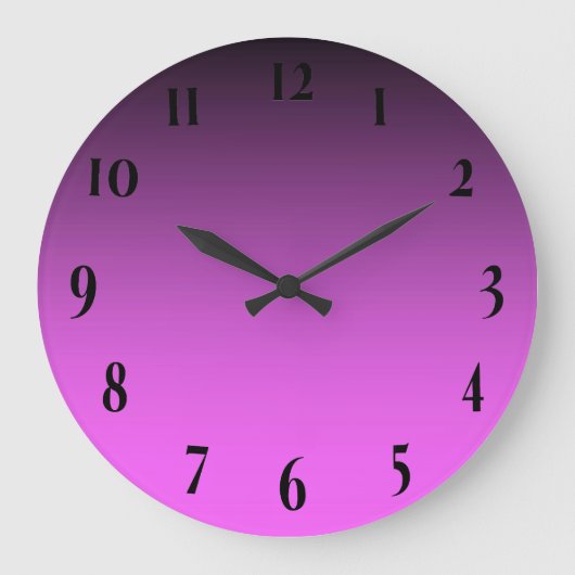 Einfarbig Zweiton Pink Große Wanduhr (Vorderseite)