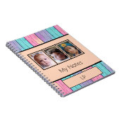 Einfarbige 3 Foto-Initialen-Pfirsich Notizblock (Rechte Seite)