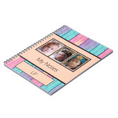 Einfarbige 3 Foto-Initialen-Pfirsich Notizblock (Linke Seite)