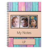 Einfarbige 3 Foto-Initialen-Pfirsich Notizblock (Vorderseite)