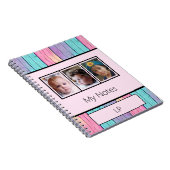 Einfarbige 3 Foto-Initialen pink Notizblock (Rechte Seite)