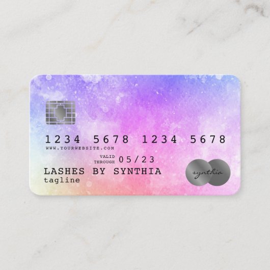 Einfarbige Aquarellkunst Kreditkarte Stilvolles Si Visitenkarte (Vorderseite)