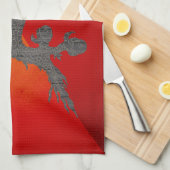 Einfarbige Bhutan-Flagge Handtuch (Viertel Falte)