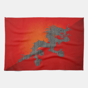 Einfarbige Bhutan-Flagge Handtuch