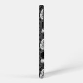 Einfarbige Blume von Vögeln und Birnen, grau Samsung Galaxy Hülle (Rechte Seite)