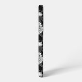 Einfarbige Blume von Vögeln und Birnen, grau Samsung Galaxy Hülle (Linke Seite)