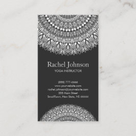 Einfarbige BlumenMandala-Verzierung Visitenkarte