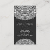 Einfarbige BlumenMandala-Verzierung Visitenkarte (Vorderseite)