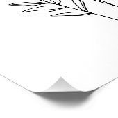 Einfarbige Botanische Linie Einfachheit Poster (Ecke)