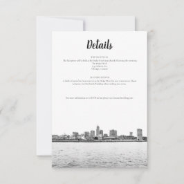 Einfarbige Cleveland Skyline-Detailkarte Einladung
