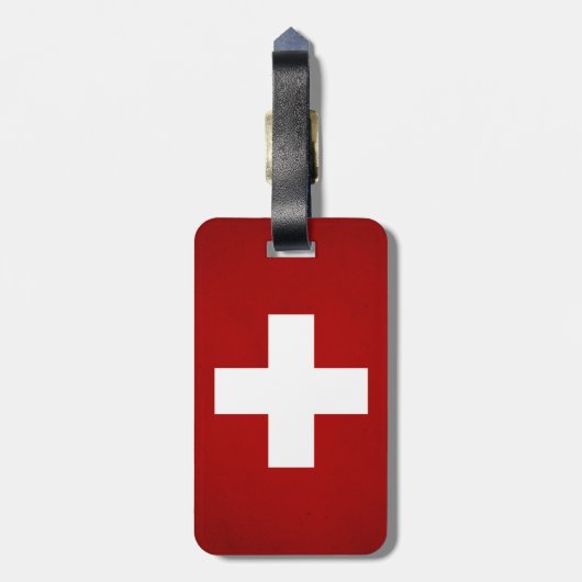 Einfarbige die Schweiz-Flagge Gepäckanhänger (Rückseite vertikal)