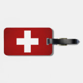 Einfarbige die Schweiz-Flagge Gepäckanhänger (Rückseite horizontal)