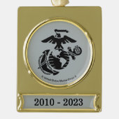 Einfarbige EGA - Schwarz Banner-Ornament Gold (Vorderseite)