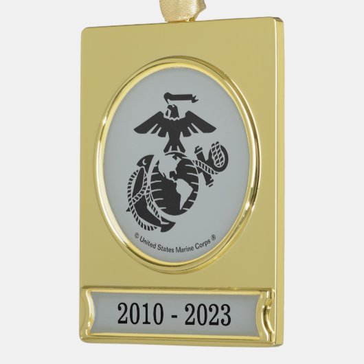 Einfarbige EGA - Schwarz Banner-Ornament Gold (Links)