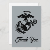 Einfarbige EGA - Schwarz Dankeskarte (Vorne/Hinten)