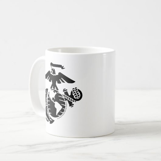 Einfarbige EGA - Schwarz Kaffeetasse (Vorderseite Links)