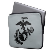 Einfarbige EGA - Schwarz Laptopschutzhülle (Vorderseite Links)