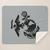 Einfarbige EGA - Schwarz Sherpadecke (Vorderseite (Horizontal))