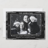 Einfarbige, elegante Schwarz-Weiß-Urlaubskarte Feiertagskarte (Vorderseite)