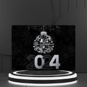 Einfarbige, elegante Schwarz-Weiß-Urlaubskarte Feiertagskarte