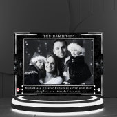 Einfarbige, elegante Schwarz-Weiß-Urlaubskarte Feiertagskarte