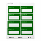 Einfarbige grüne Geschäft-Versandetikett (Vorne)