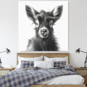 Einfarbige, harmonische Babyziege Leinwanddruck (Insitu (Schlafzimmer))