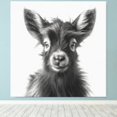Einfarbige, harmonische Babyziege Leinwanddruck (Insitu (Holzboden))