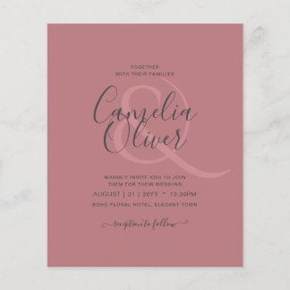 Einfarbige Hochzeit von Dusty Rose Flyer