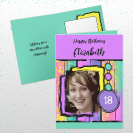 Einfarbige Imitate aus Holz zum 18. Geburtstag Karte