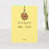 Einfarbige Imitate aus Holz zum 50. Geburtstag Karte (Rückseite)