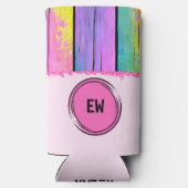 Einfarbige Initialen in Rosa hinzufügen Selters Dosenkühler (Rückseite)