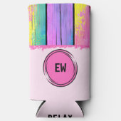 Einfarbige Initialen in Rosa hinzufügen Selters Dosenkühler (Vorderseite)