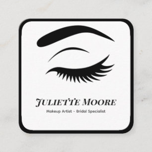 Einfarbige Lash-Logo-Makeup-Visitenkarte Quadratische Visitenkarte