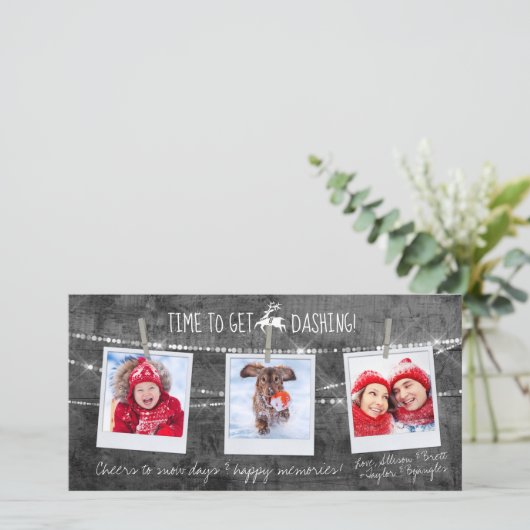 Einfarbige Pop-Taschenkarte 3-Foto-Karte (Stehend Vorderseite)