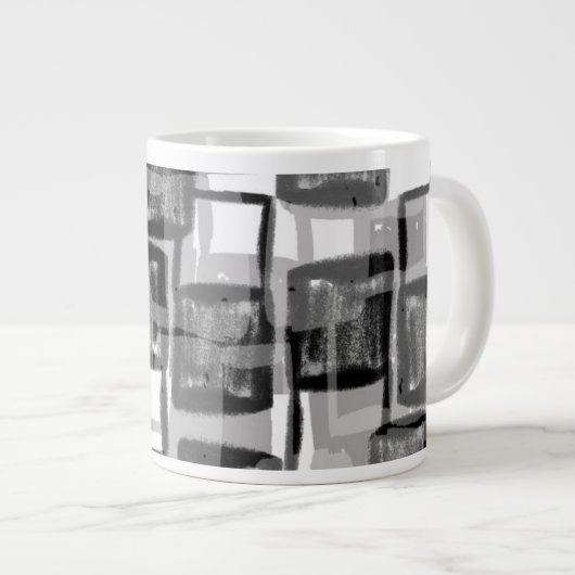 Einfarbige Quadrate Jumbo-Tasse (Vorderseite Rechts)
